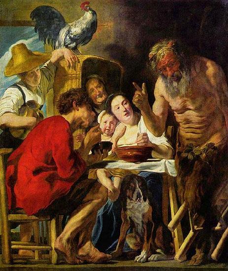 Jacob Jordaens The Satyr and the Peasant Sweden oil painting art